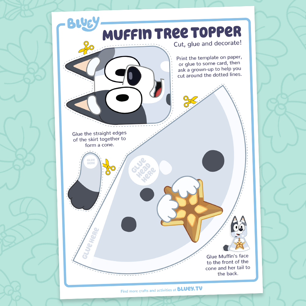 make your own muffin cone tree topper - bluey official website